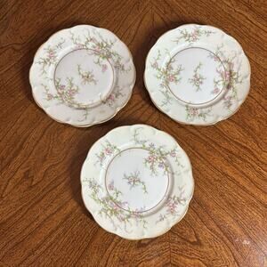 Vtg Haviland Porcelain Rosalinde New York Rosalinde 6.5" Bread Plates France 3